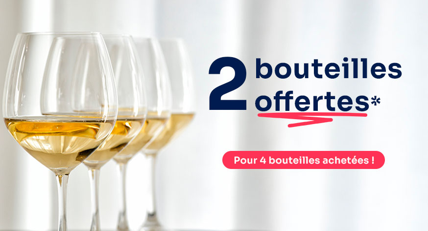 2 bouteilles offertes pour 4 achetées