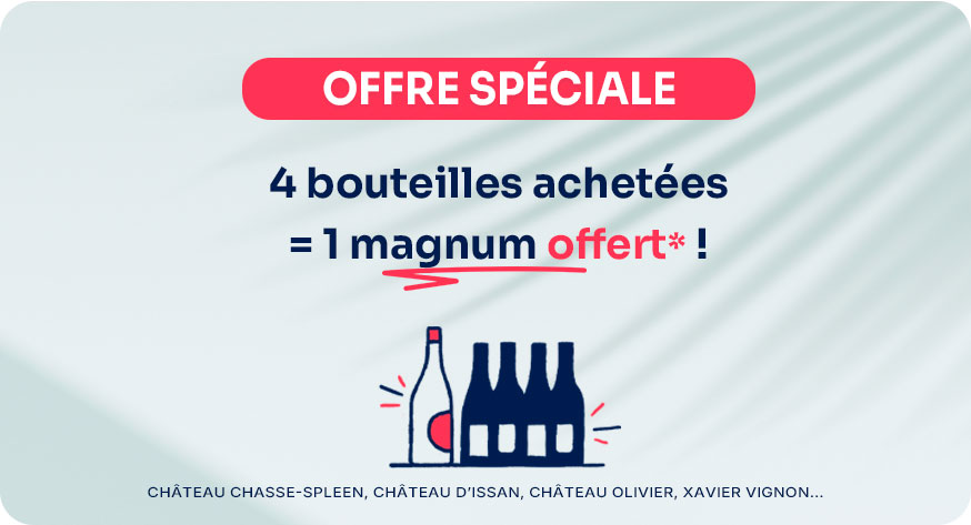 1 magnum offert pour 4 bouteilles achetées